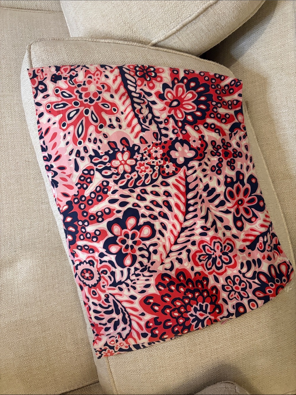 CK Bradley New York Floral Pink Mini Skirt with Navy Accents